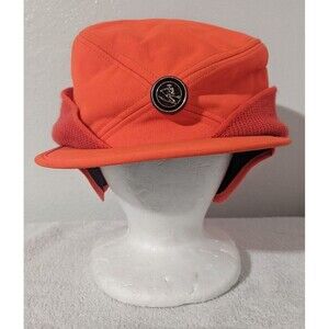 Vtg Orange Ski Hat United Hatters Cap & Millinery WKRS Union Size 7 3/8 USA